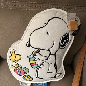 Peanuts Snoopy Plush Easter Pillow NWT 2026 - Snoopy & Woodstock Coloring Eggs